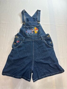 Vintage Disney Winnie The Pooh Denim Overalls Embroidered 90s Women’s Size Mediu